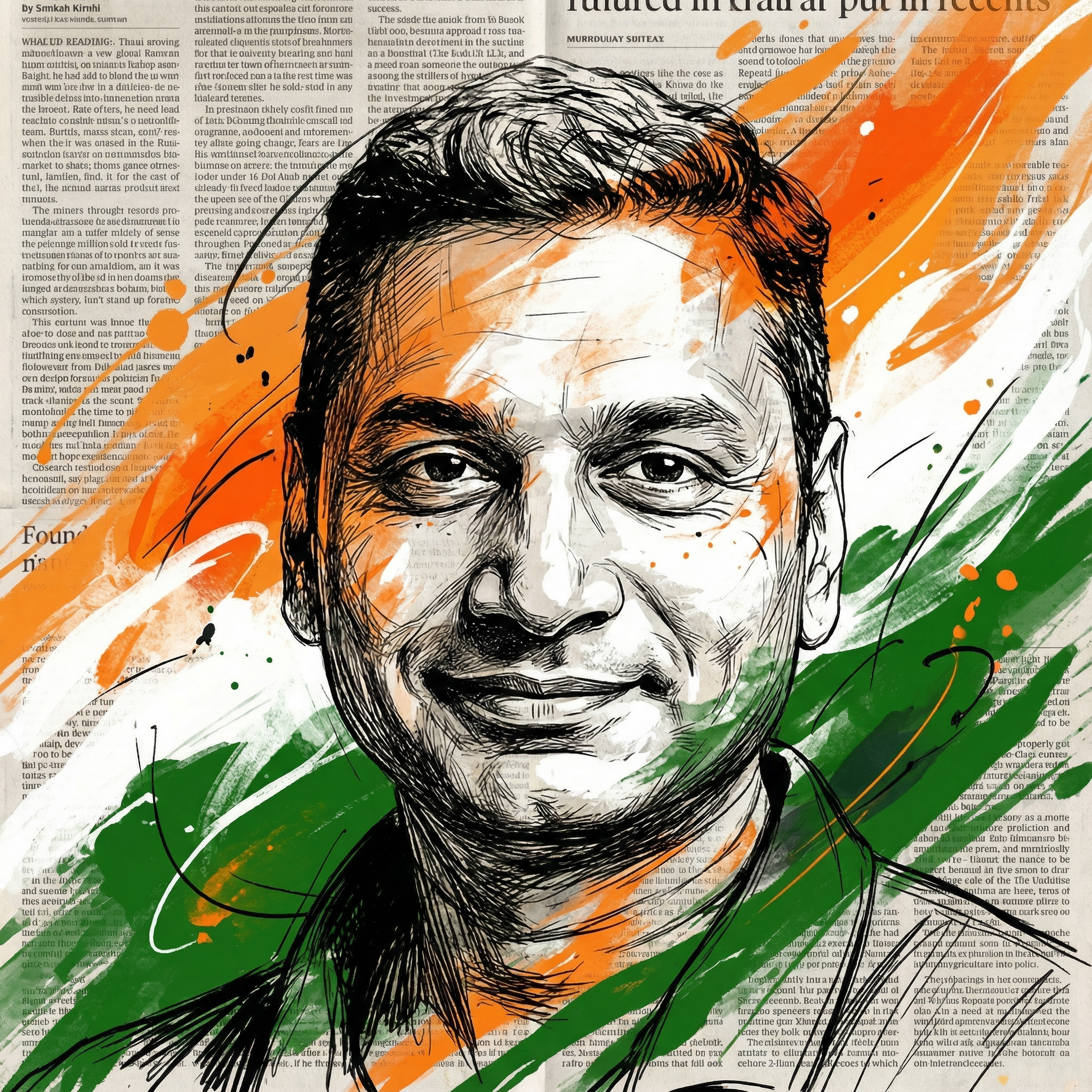 Mixed Media with Indian Flag Colors